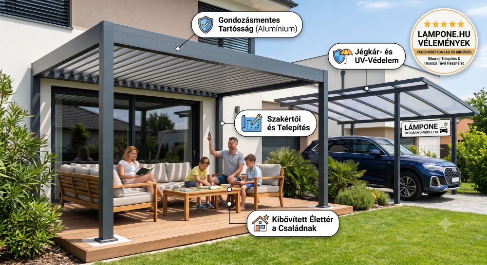 Lampone.hu vélemények: megbízható választás kocsibeállóhoz és terasztetőhöz?